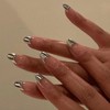 Silver French Tip Press on Nails Short Medium Almond Shape