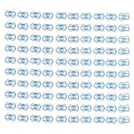 100PCS Metal Paper Clip Multifunctional Electroplating Process Prevent Slip Exquisite Cute Fun Paper Clips Blue