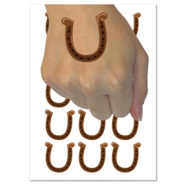Horseshoe Lucky Temporary Tattoo Water Resistant Fake Body Art Set Collection - 15 2" Tattoos (1 Sheet)