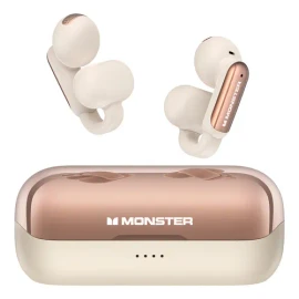 Audifonos Inalambricos Earbuds Monster E62-W Color Blanco Bluetooth 5.4 Gamer Impermeable IPX6 con Micrófono Hd Integrado Deportivos Clip Para Oídos