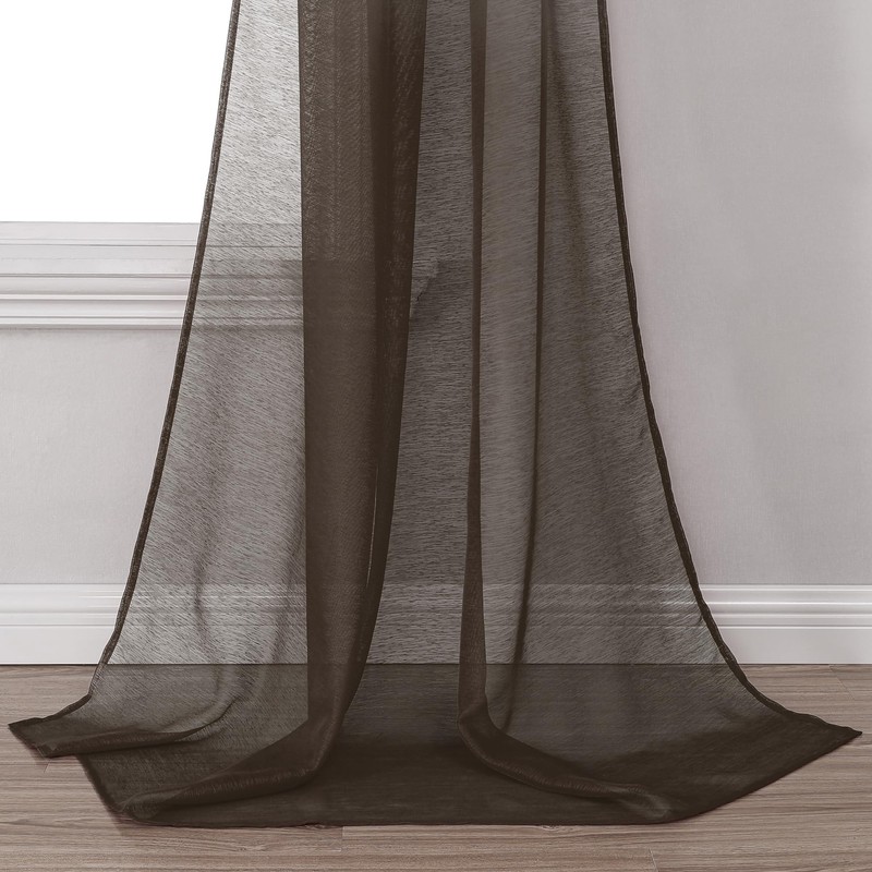 DONREN Chocolate Brown Window Scarf for Outdoor Decoration - Add