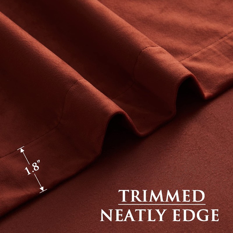 StangH Rust Velvet Curtains for Bedroom, Luxury Room Darkening Window