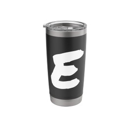 Letter E - Capital Marker Hand Written Style Upper Case Stainless Steel Insulated Tumbler
