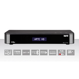 IMPERIAL HD 7i Twin - HD Twin Satellite Receiver (2 Receivers, SAT>IP, Bluetooth, Alphanumeric Display, Radio, Recording PVR) - Black