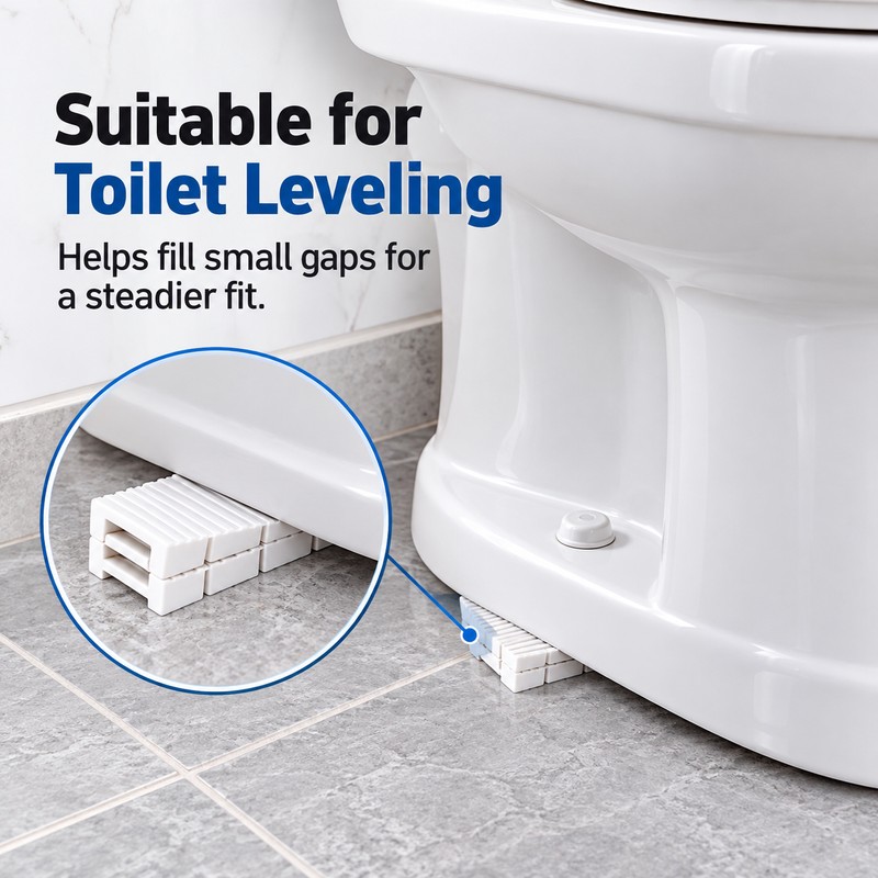 12-Pack Plastic Furniture Leveling Shims for Uneven Surfaces – Snap-to-Fit