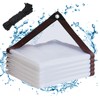 Welacymet Clear 10X10ft Heavy Duty Waterproof PVC Tarp with Grommets