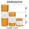 3PCS 3"x 3" Beeswax Pillar Candles, Made of Pure Natural
