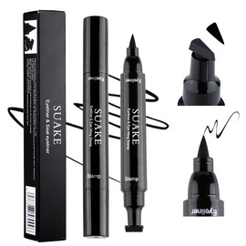 HhBdy Waterproof Eyeliner Stamp 4Pcs 2 in 1 Double Head Black Eyeliner Pencil Waterproof Eyeliner Smudgeproof & Sweatproof Proof Eyeliner Hypoallergenic Eyeliner for Eye Makeup