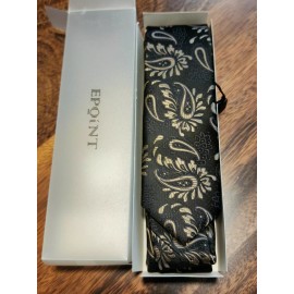 Epoint Men's Black Paisley Silk Skinny Slim Tie NWT
