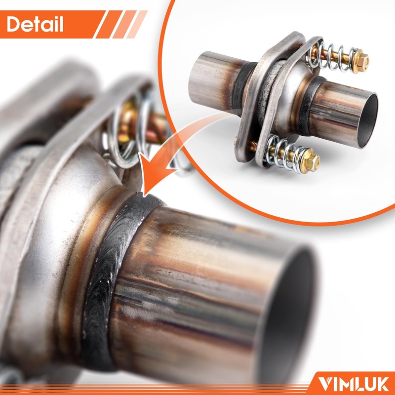 VIMLUK 2.0"x6" Exhaust Flex Spring Flanges 409 Stainless Steel, Spring