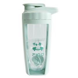 FIGO Protein Shaker Bottle 710ml with Ball Portable BPA Free Leak & Odor Proof Large Capacity Opal Green