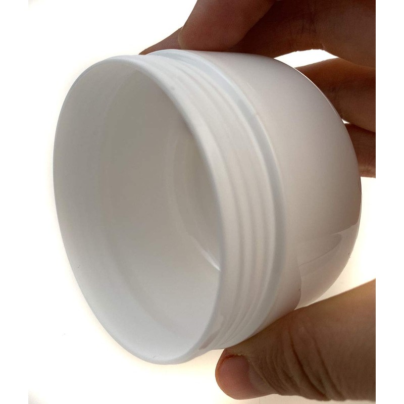 Bamboopack 3 x 250ml White Plastic Cosmetic Containers with Silver