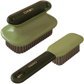 Laundry Stain Brush Household Scrub Brush Laundry Brush for Stain Removal,Soft Bristle Brush 2 Pack Stain Brush for Clothes Scrubbing Bathroom Cleaning Brush,Easy to Hold (Green)