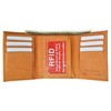 MARSHAL Mens Trifold Leather Wallet RFID Blocking Tan New