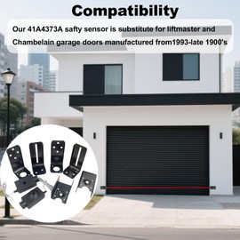 Lift Master 41A4373A Garage Door Safety Sensor and Bracket Kit Replacement for Lift Master Chamberlain Garage Door Opener, Safety Sensors Beam Eyes (Plastic Sensor) (Plastic Sensor+Metalic Bracket)
