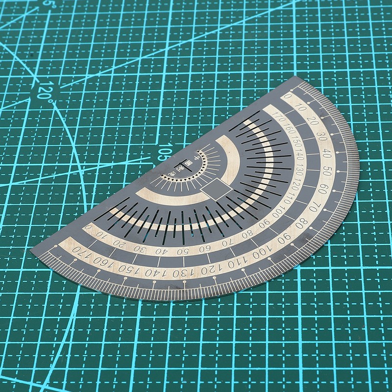 Protractor Angle Measuring Tool Electroplated Black Stainless Steel Woodworking Ruler