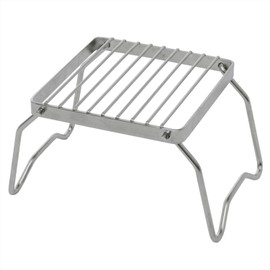 Yamazen Campers Collection SBS-16 Cooker Stand, Solo, Camping, Outdoors, Foldable, Lightweight, Compact, Silver, Single Burner Stand