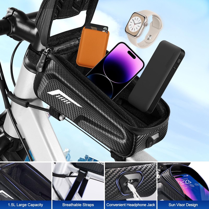Bicycle Bag Frame, Waterproof Bicycle Frame Bag, Top Tube Bag
