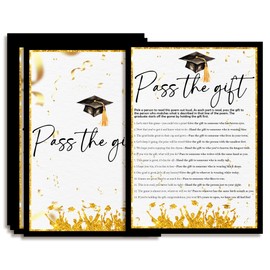 Graduation Party Games 2025 - Pass The Gift - 20 Pcs Graduation Game Cards For Graduation Party High School College Senior School Graduation Party Decorations And Supplies - A05