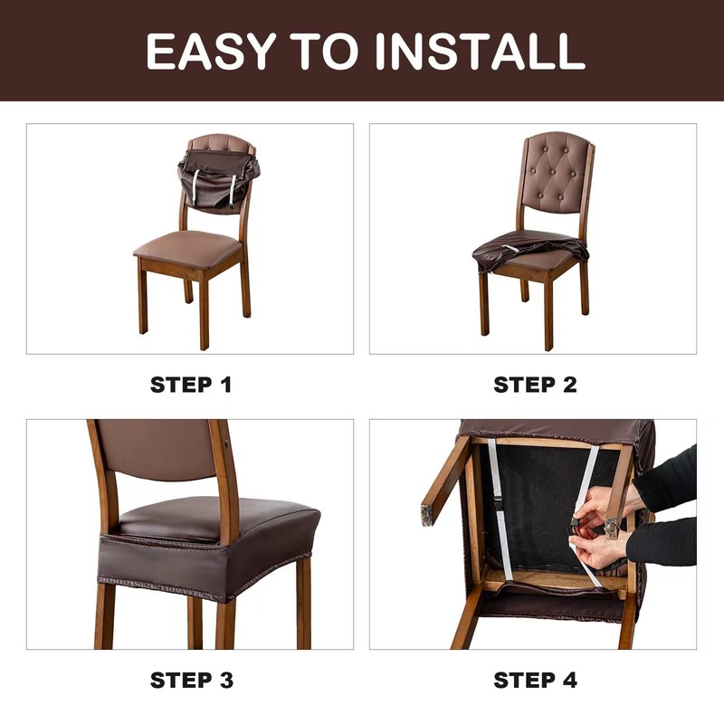 YUEANG Waterproof Seat Covers for Dining Room Chairs Set of
