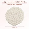 PATIKIL Set of 5 Round Wool Felt Coasters, Absorbent Cute