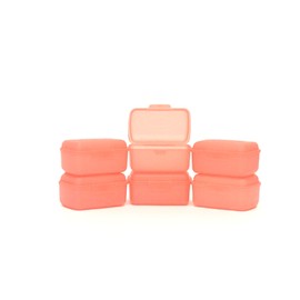 Mintra Home Utility Boxes - 400ml BRIGHT ORANGE - 6 Pack - (4.75inW x 3.25inD x 2.25inH) - great utility box, storage box for crafts and other small items