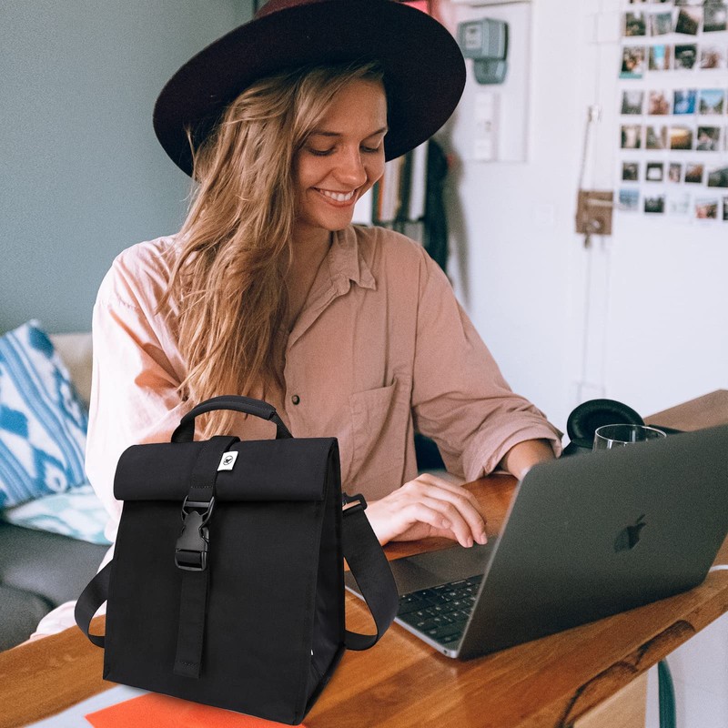 SUNNY BIRD Insulated Lunch Bag Rolltop Lunch Box for Women,