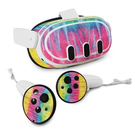 MightySkins Glossy Glitter Skin Compatible with Meta Quest 3 - Tie Dye 2 | Protective, Durable High-Gloss Glitter Finish | Easy to Apply, Remove, and Change Styles