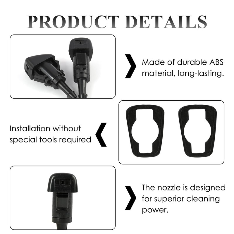 2 Pcs 986302K100 Washer Jets, Front Windshield Washer Nozzles Compatible