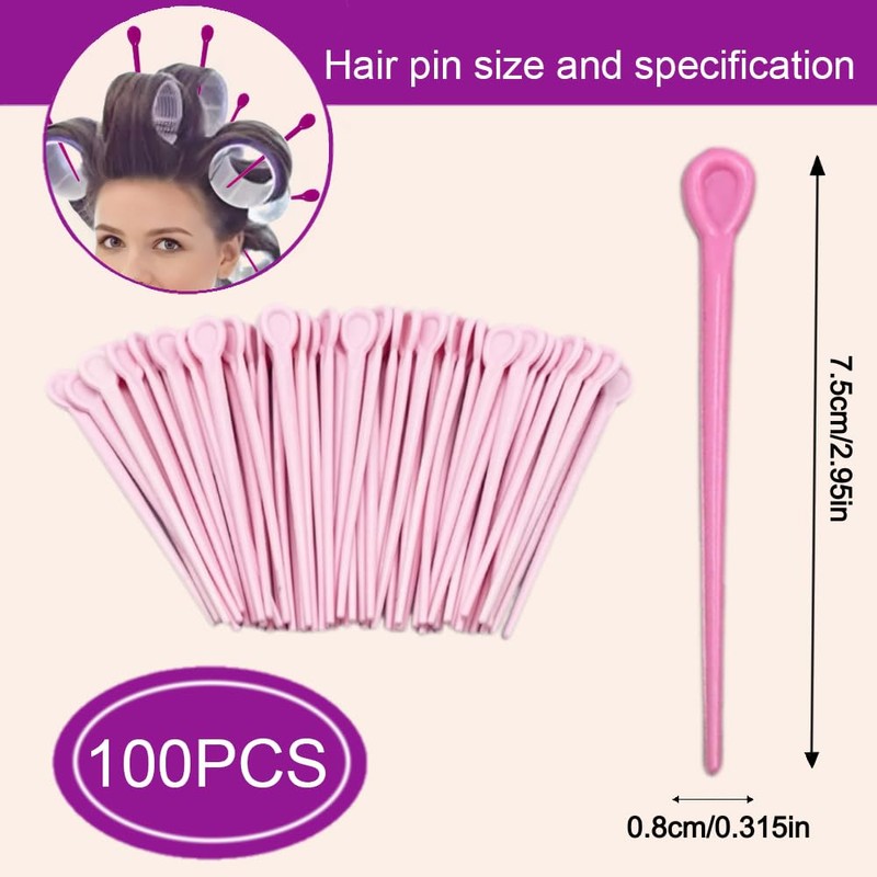100PCS Plastic Hair Roller Pins – Durable, Reusable Curling Picks