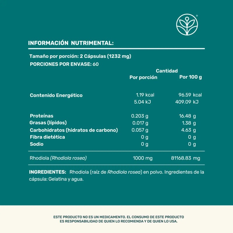 Rhodiola Rosea Life 360 120 Cpsulas Con Raiz Rhodiola Sin