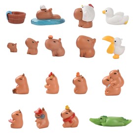 Redvigh Mini Capybara Figures, Resin Capybara Model Fairy Garden Accessories for Micro Landscape Bonsai Craft Decor