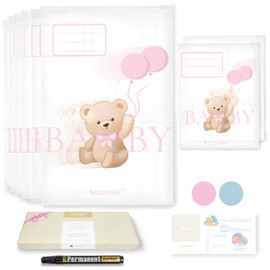 WELLODE 8 Tragetaschen für Neugeborene, Krankenhaus, Teddybär, in 2 verschiedenen Größen, wiederverwendbare Wickeltaschen für Kindergarten und Reisen, Geschenkidee für werdende Mütter