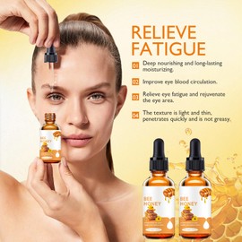 Honey Eye Serum, Hydrating Under-Eye Essence for Moisturizing, Gentle Daily Eye Skin Care Serum(2PCS)