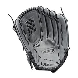Wilson 2021 A360 SP14 14" Slowpitch Softball Glove - Left Hand Throw, Black/Grey