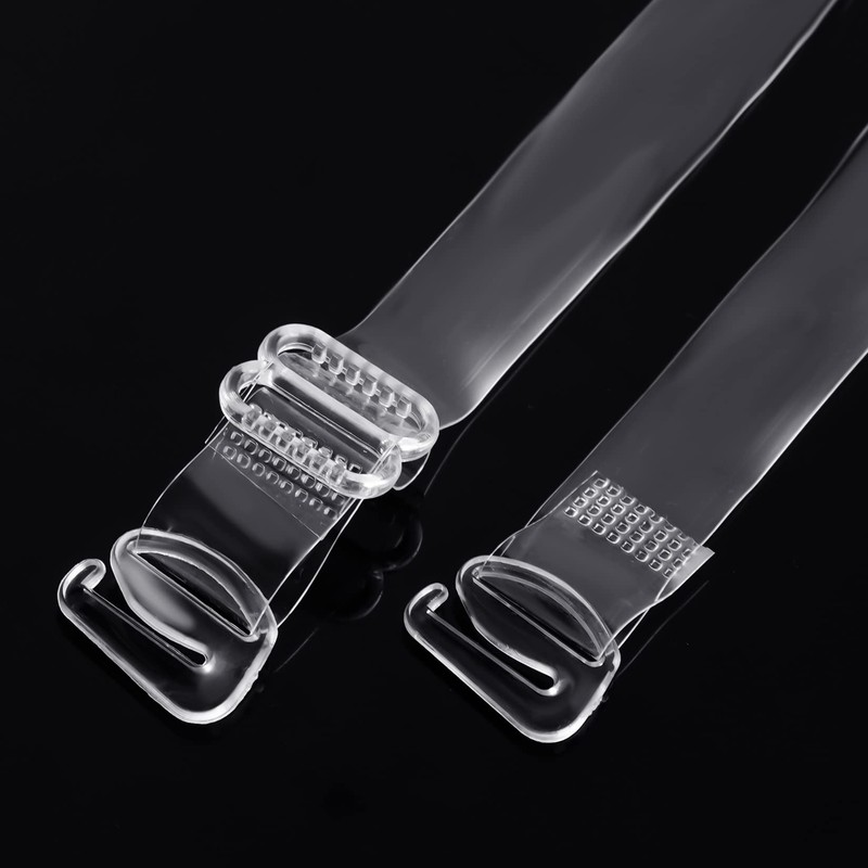 4 Pair Clear Bra Straps Invisible Transparent Adjustable Non-Slip Bra