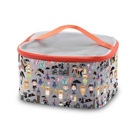 PXTIDY Mary Musical Inspired Cosmetic Bag Marry Movie Poppin Fans Makeup Organizer Bag Mary Movie Merchandise, gray, Cosmetic bag