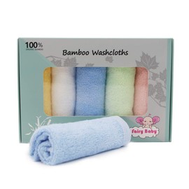 Bamboo Wash Cloths Baby 5 Pack (25 x 25) Face Cloths Baby Soft Gentle on Sensitive Skin for Infants, Toddlers, Adults