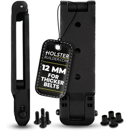 HolsterBuilder Opening Adjustable Molle Locking Clip, 12mm Quick-Release Molle Attachment for Holsters, Mag Pouches, Vests, Backpacks, Mounting Hardware Included, Made in USA