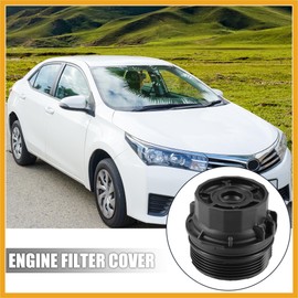 Partuto Black Car Oil Engine Filter Housing Cap Cover for Toyota for Lexus for Scion for Pontiac 15620-0T010 Replacement