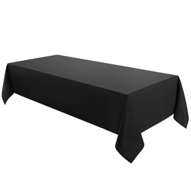 Vidafete 10 Pack 60*102inch Rectangle Tablecloth Polyester Table Cloth，Stain Resistant and Wrinkle Polyester Dining Table Cover for Kitchen Dinning Party Wedding Rectangular Tabletop Decoration(Black)