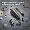 VonShef Cocktail Shaker Set, Silver 6pc Set with 550ml Parisian