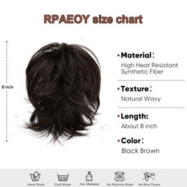 RPAEOY 20 cm Short Ponytail Extension with Bendable Metal Wire Claws Clip Ponytail Extension Natural Synthetic Hairpieces Ponytail Extension for Women