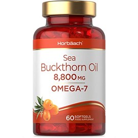 Omega 7 Sea Buckthorn Oil Capsules | 8800mg | High Strength | 60 Softgels | No Artificial Preservatives | by Horbaach