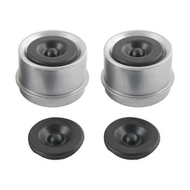 JDMSPEED 2pcs 1.98'' Trailer Axle Dust Cap Cup Grease Cover Hub with Extra 2 Rubber Plugs for Most 2000 to 3500 lb Dexter EZ Lube Camper RV Boat, Wheel and Bearing
