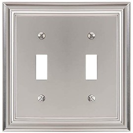 Amerelle Continental Double Toggle Cast Metal Wallplate in Satin Nickel