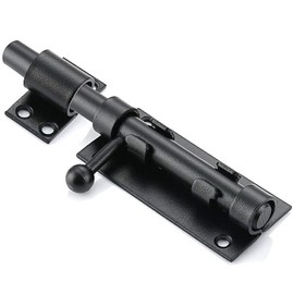 Litensh Gate Bolt Gate Slider with Hole for Padlock 304 Stainless Steel 12 mm Sliding Bolt Diameter Lockable Door Bolt Bolt Throw Bolt Lock Bolt (160 mm Black)