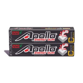 Apollo Energy Gum by Liquid Core – 80mg Natural Caffeine per Piece - Sugar-Free, Aspartame-Free, Xylitol Gum - 5 Pieces Per Pack (2 Packs)