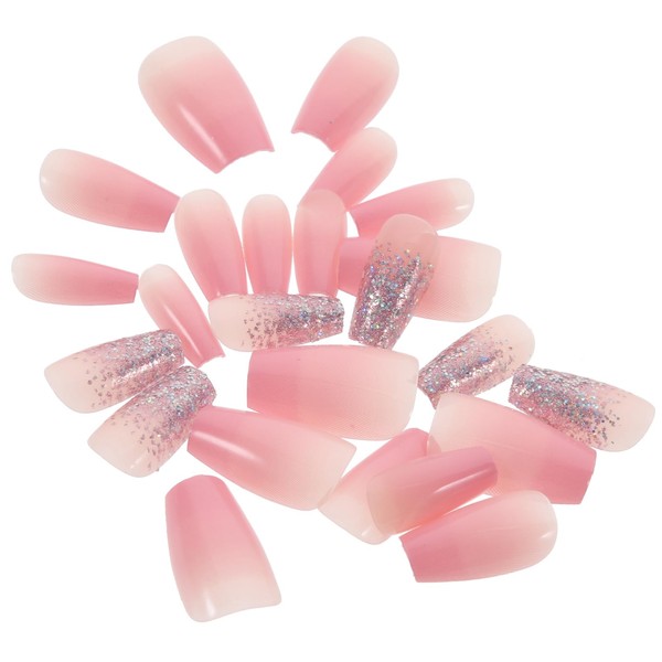 Baluue 24pcs Women Press on Nails French Tip Nail Art