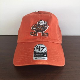 ’47 Cleveland Browns Hat Brownie The Elf Orange Adjustable Cap Legacy 47 Cleanup New